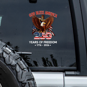 Patriotic God Bless America Eagle 250 Years Of Freedom Car Window Decal Sticker HO82 901090