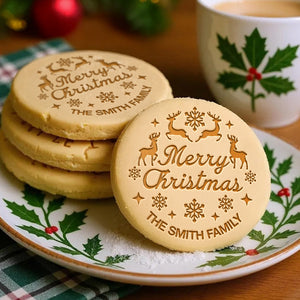 Custom Family Name Merry Christmas Cookie Stamp CH07 899844