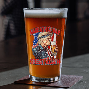 Cheers With Trump This 4th Of July Great Again Print Beer Glass LM32 65389