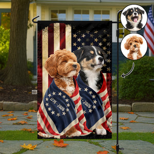 Custom Dog Photo American Patriot Garden Flag HO82 901248