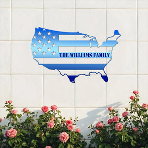 Custom Family Name Patriotic National Flag Metal Sign HO82 901158