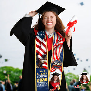 Personalized Graduation Stole America 250 Years 1776-2026 HO82 901514