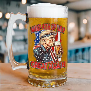 Cheers With Trump This 4th Of July Great Again Glass Beer Mug LM32 65391