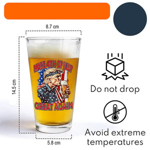 Cheers With Trump This 4th Of July Great Again Print Beer Glass LM32 65389