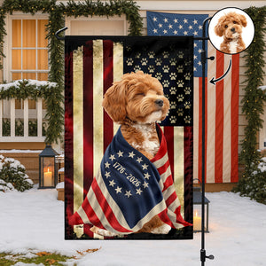 Custom Dog Photo American Patriot Garden Flag HO82 901248