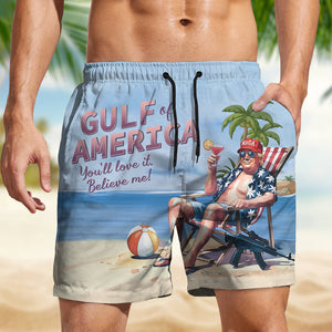 Donald Trump Chilly Gulf of America Ocean Beach Short LM32 65395