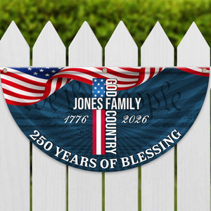 Custom Family Name Patriotic American Flag, 250 Years of Blessing God Fan Flag LM32 897741