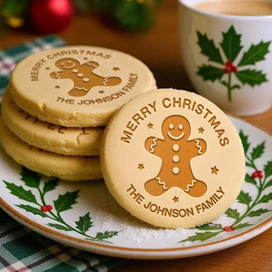 Custom Family Name Merry Christmas Cookie Stamp CH07 899844