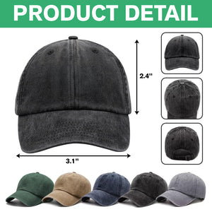 Personalized Dog Dad Ver US Flag Vintage Washed Denim Baseball Cap HO82 901254