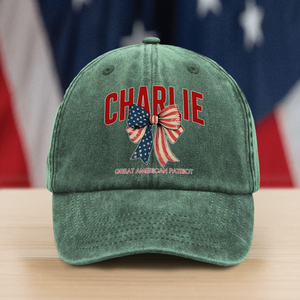 Justice For Charlie Kirk - Great American Patriot Washed Denim Baseball Cap LM32 65661