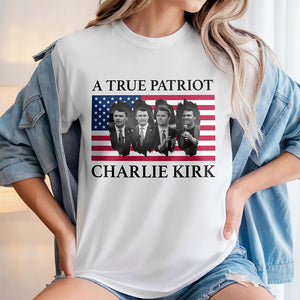 Charlie Kirk Memorial A True Patriot American Flag Bright Shirt CH07 67448