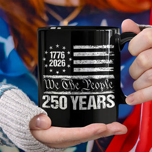 250 Years USA 250th Birthday 1776-2026 Eagle Flag Black Mug HO82 894578