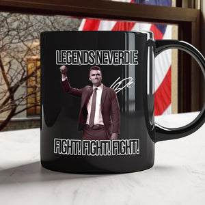 Charlie Kirk Legend Never Dies Vintage Style Black Mug HO82 65878