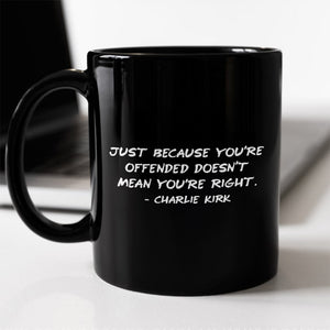 Charlie Kirk Minimalist Famous Quote, Free Speech Conservative Political Truth Black Mug HA75 64516
