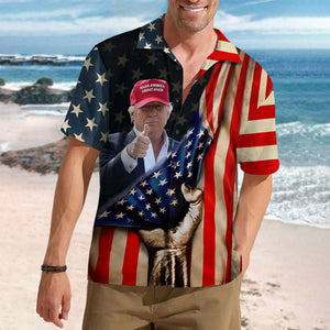 Custom Funny Donald Trump Photo Hawaii Shirt T286 62454