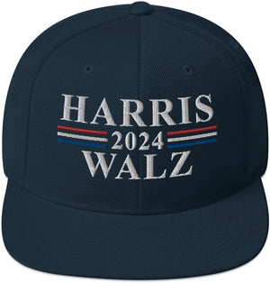 Harris Walz 2024 Snapback Hat (Embroidered Kamala Harris Tim Walz Cap)