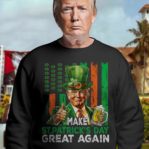 Donald Trump Beer Drinking Make St Patrick's Day Great Again Dark Shirt LM32 65139