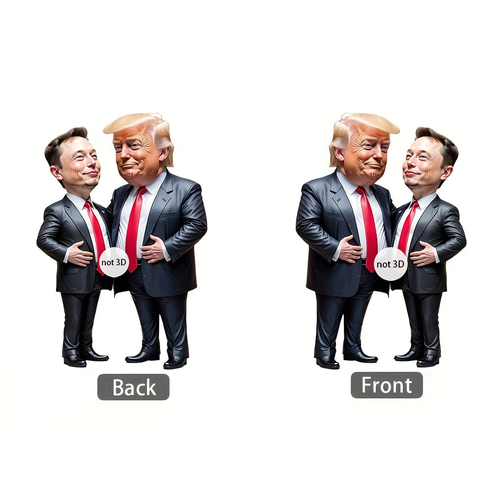 Trump & Musk Acrylic Hanging Ornament - Perfect for Christmas, Halloween, Car Decor & Tree Display HA75 64028