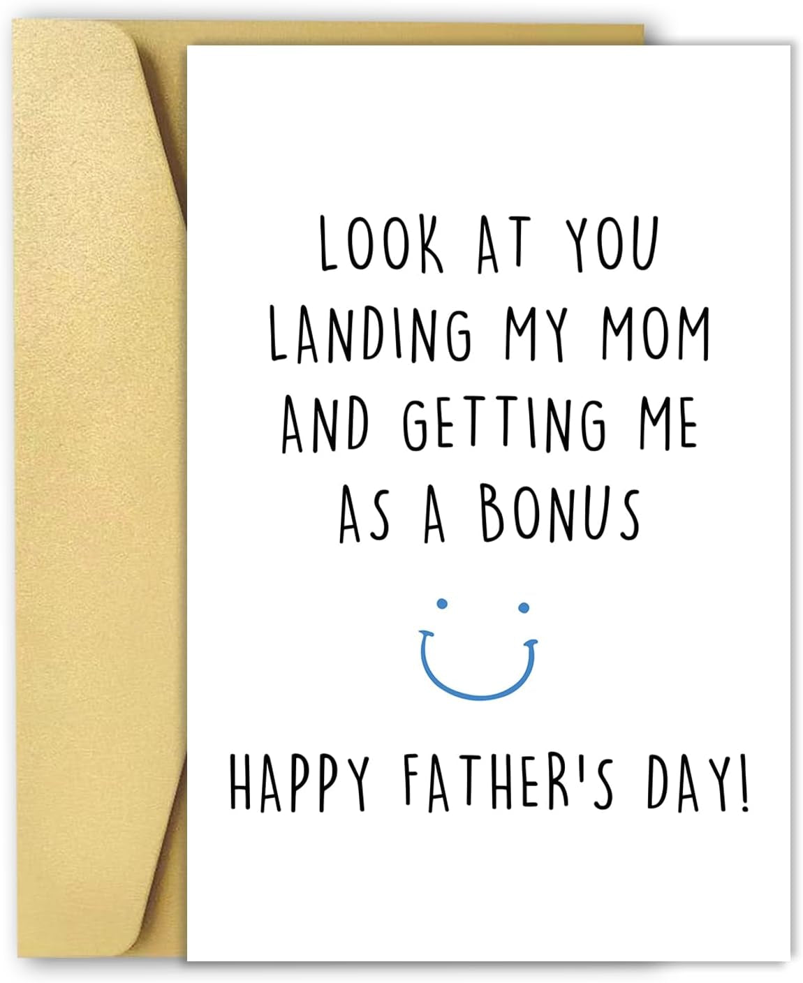Funny Stepdad Fathers Day Card from Step Son Daughter, Gifts for Bonus Dad, Happy Fathers Day for Step Dad