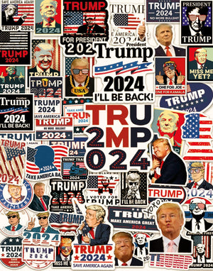 100 Pack Donald Trump 2024 Stickers (Large Size), Bumper Sticker, Trump Decal for Laptop, Phone, Car, Water Bottle