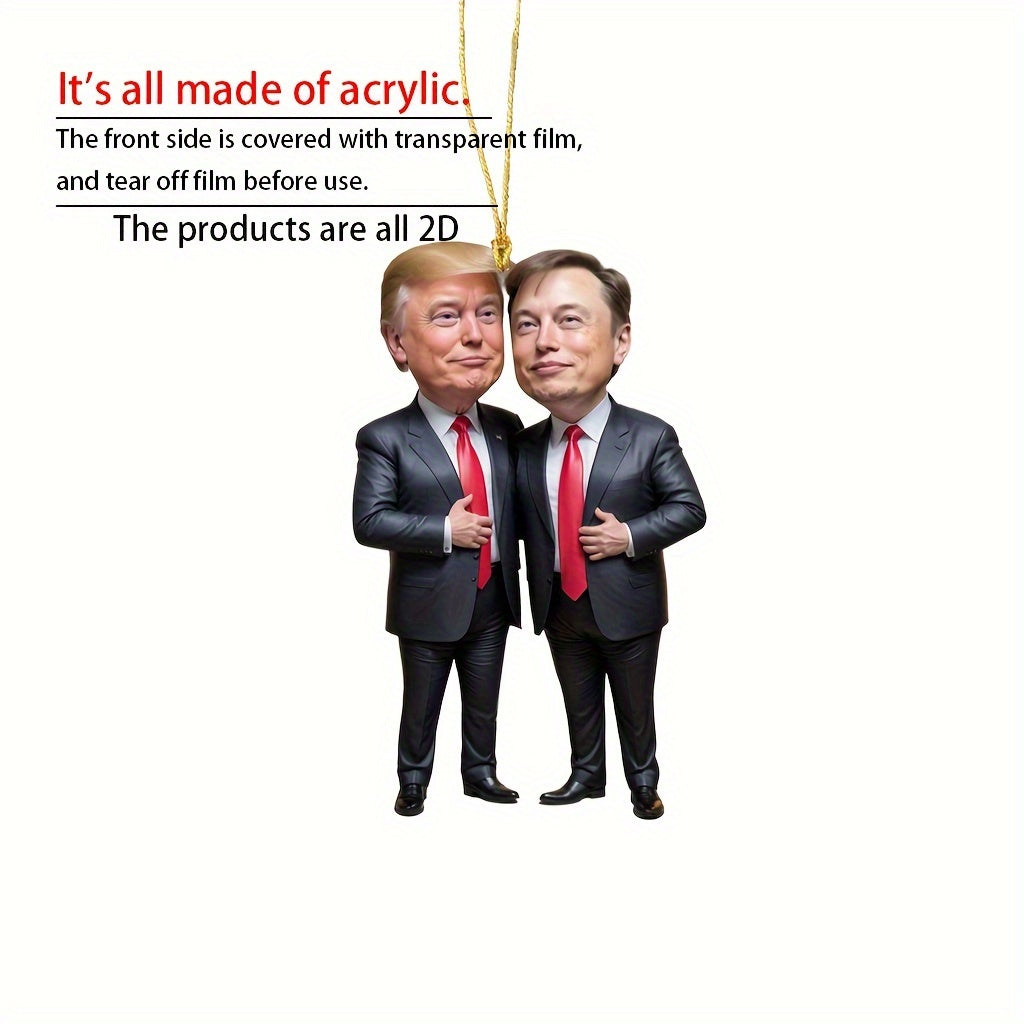 Trump & Musk Acrylic Hanging Ornaments, Collectible Decor for Christmas HA75 64026