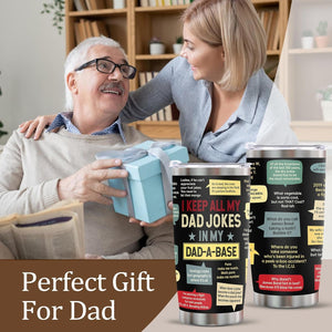 Fathers Day Dad Gifts from Daughter Son Wife, Funny Gifts for Dad Husband Grandpa Bonus Dad Step Dad, Unique Birthday Present Ideas for Father Men Him on Father'S Day Christmas - Dad Joke Tumbler 20Oz