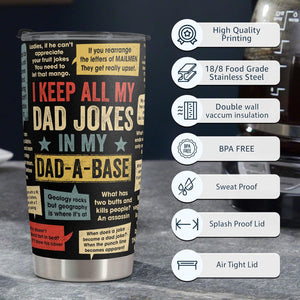 Gift for Dad - Stainless Steel Tumbler 20Oz - Dad Joke Birthday Gift for Dad Men Gift - Fathers Day Gift from Daughter Son Wife - Funny Christmas Gift for Men Dad Stepdad Bonus Dad Uncle