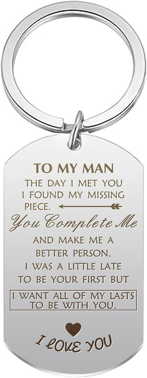 Fathers Day Dad Gifts from Wife, Men Father'S Day Gifts for Husband Boyfriend, Birthday Anniversary Keychain Gifts