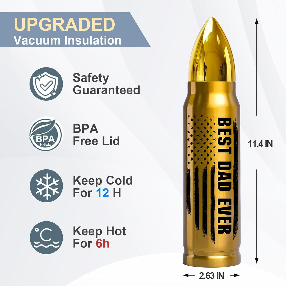 Fathers Day Dad Gifts from Daughter Son Wife, Gifts for Dad 17Oz Stainless Steel Bullet Tumbler, Birthday Gifts for Men, Dad Birthday Gifts, Father'S Day Funny Dad Christmas Gifts Stocking Stuffers