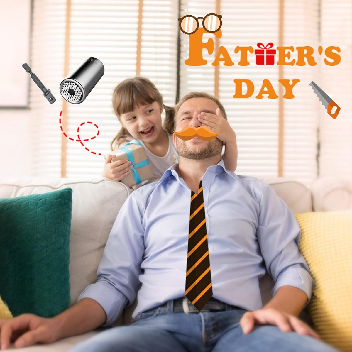 Super Universal Socket Tools Gifts for Men, Christmas Gifts Stocking Stuffers for Men, Professional 7Mm-19Mm Tool Sets with Power Drill Adapter, Cool Gadgets for Men,Dad,Husband, Boyfriend