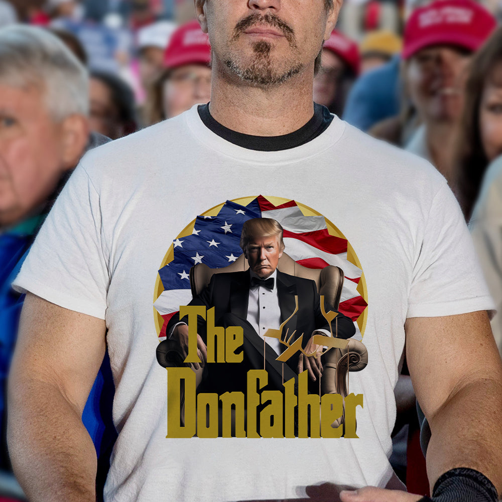 The Donfather Trump With US Flag Bright Shirt HO82 62892