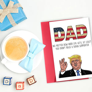 Funny Trump Fathers Day Card for Dad, Humor Trump Father'S Day Card Gift from Wife Son Daughter, Trump Birthday Greeting Card for Dad, Unique Dad Card