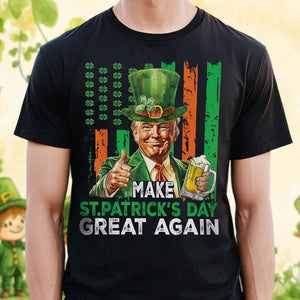 Donald Trump Beer Drinking Make St Patrick's Day Great Again Dark Shirt LM32 65139