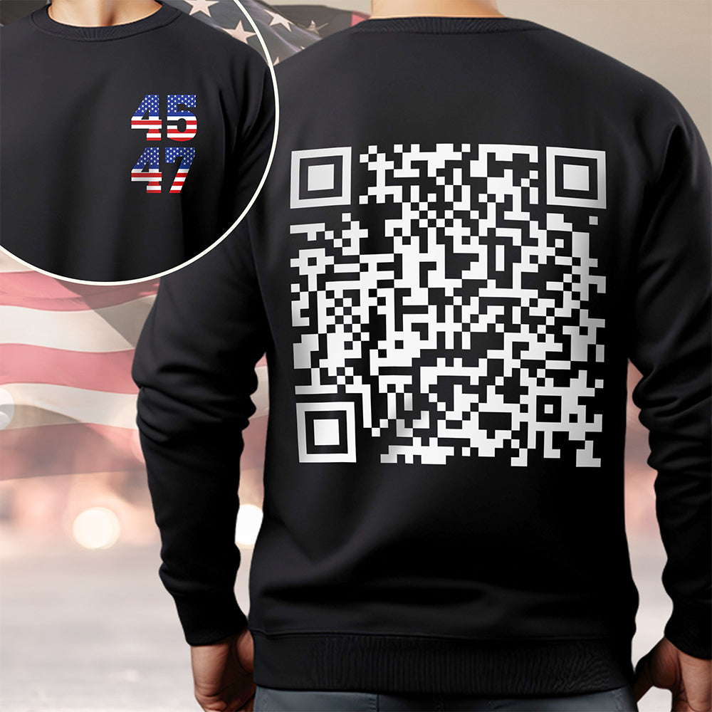 Funny QR President Trump 45 47 Dancing Back And Front Dark Shirt HA75 64166