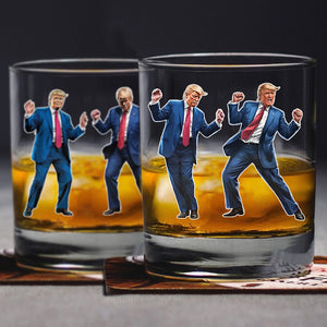 Trump Ready To Dance And Celebrate The Holidays Whiskey Glass LM32 65021