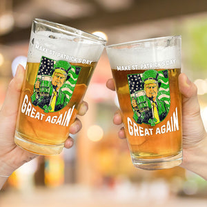 Donald Trump Make St Patrick's Day Great Again Beer Glass Funny Irish Day Gift For Beer Lovers LM32 67184