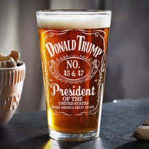 Donald J. Trump 45 & 47 President Of The United States Beer Glass HA75 67024