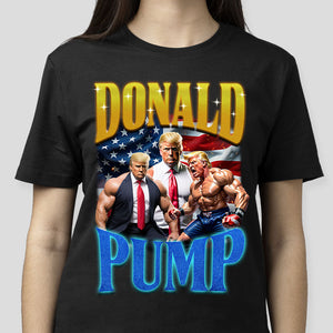 Donald Pump Signature With Retro Style Dark Shirt TA29 62468