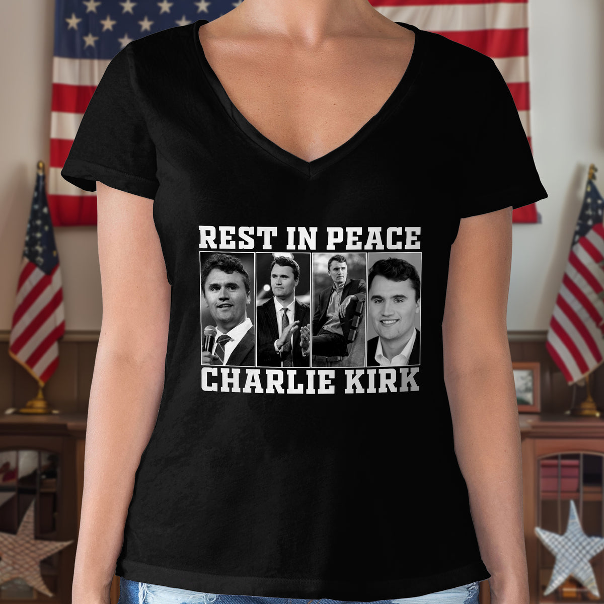 Rest In Peace For Charlie Kirk Memorial Dark Shirt HO82 65732