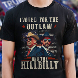 I'm Voting For The Outlaw And The Hillbilly Trump Vance Dark Shirt HA75 67008