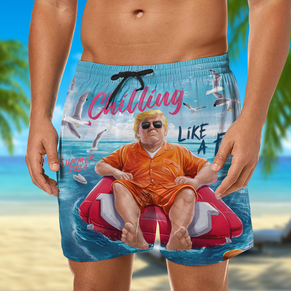 Chillin Like A Felon Summer 2024 Trump President Beach Short DM01 62937