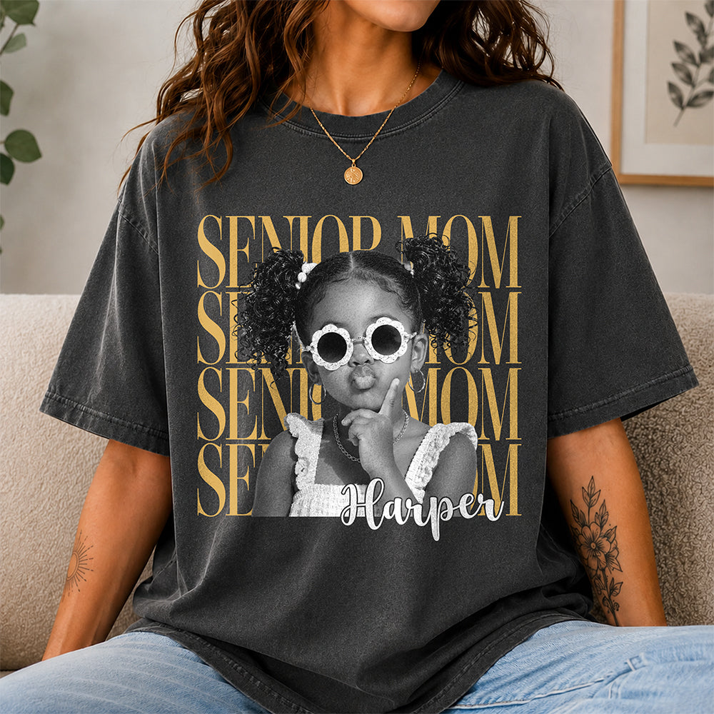 Custom Photo Senior Mom Comfort Shirt 2027, Personalized Class Of 2027 Gift, Proud Senior Mom Gift HO82 903272