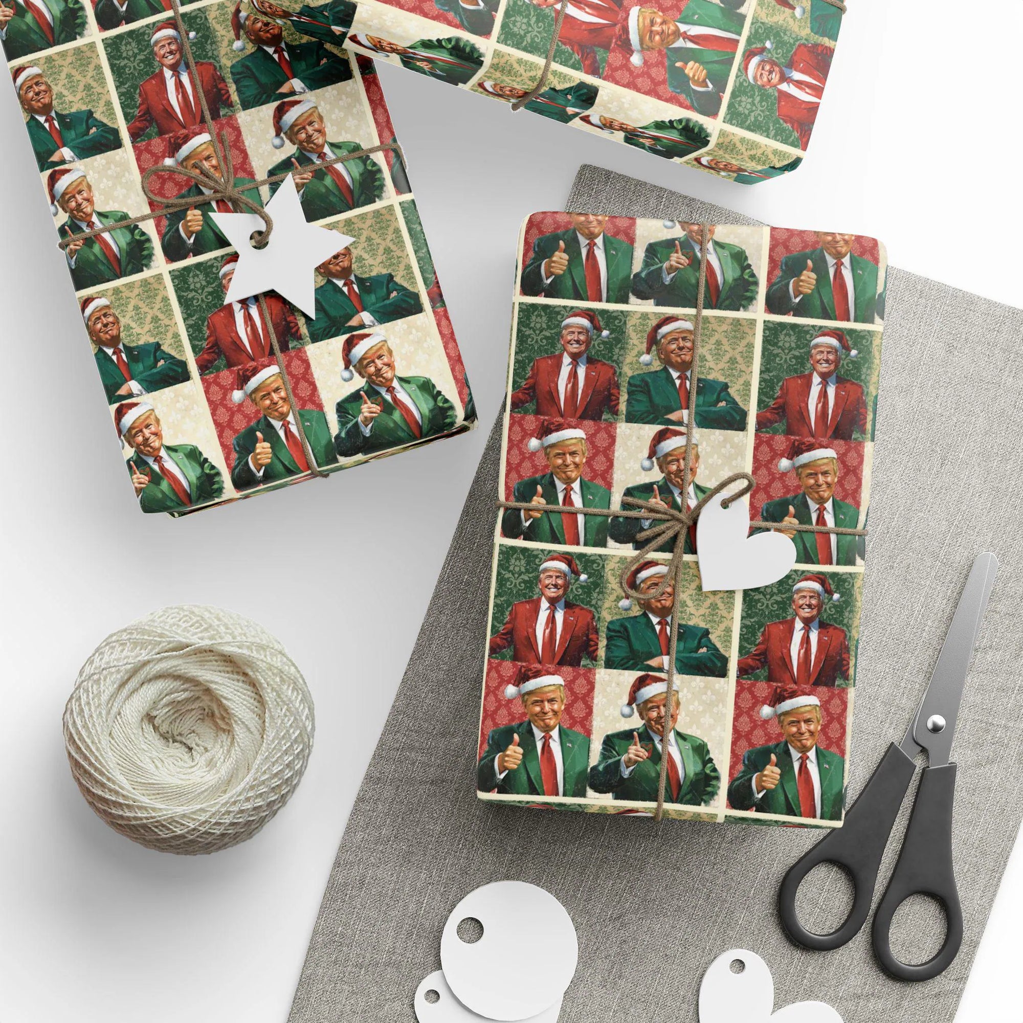 Jolly Trump Christmas, Christmas Trump Gift Wrap, Trump Wrapping Paper for Gifts, Maga Gift Wrap Christmas Trump 2024, Santa Trump Gifts