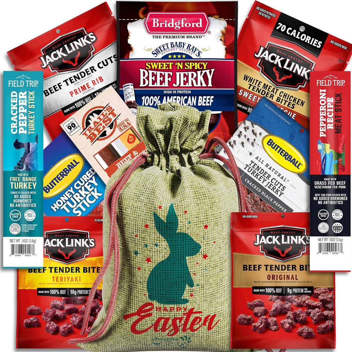Beef Jerky Gift Baskets for Men - Dad Gifts, Birthday Gifts for Men Who Have Everything with Beef Jerky Variety Pack - Mens Gifts, Dad Birthday Gift, Care Package for Men, Husband Birthday Gift By