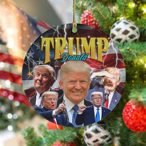 Donald Trump Homage With Retro Style Ceramic Ornament HO82 63382