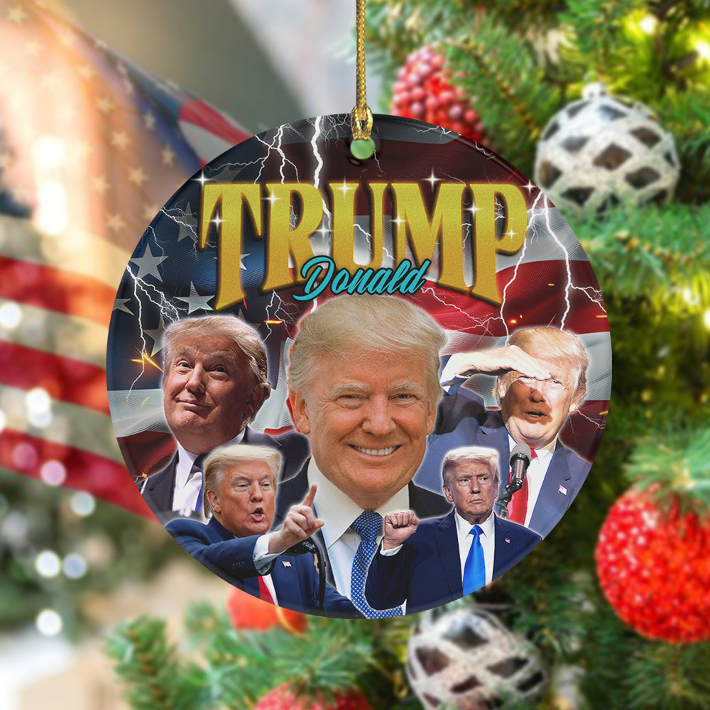 Donald Trump Homage With Retro Style Ceramic Ornament HO82 63382