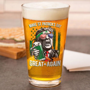 Trump Make St Patrick's Day Great Again Beer Glass LM32 65113