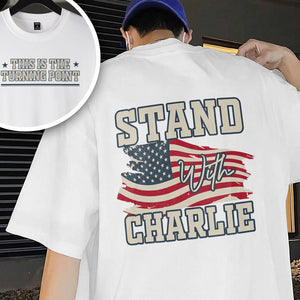 Justice For Charlie Kirk - This Is The Turning Point Back And Front Bright Tee LM32 65553