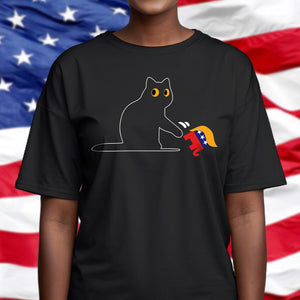 Kamala Harris 2024 Victory Black Cat vs. GOP Elephant Shirt HA75 63448