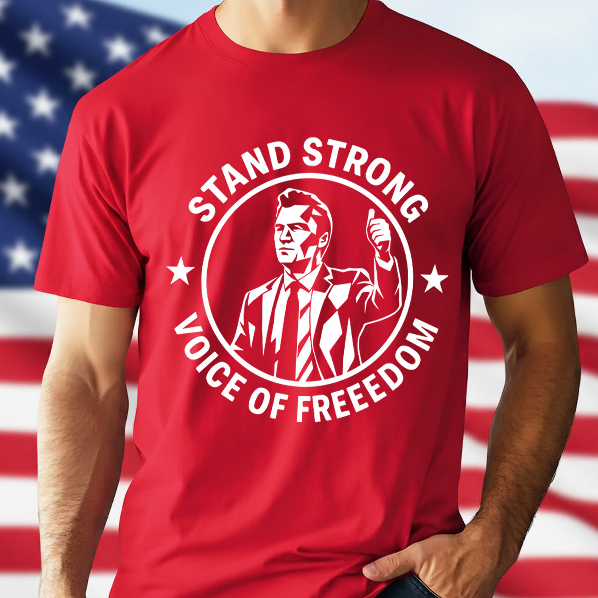 Stand Strong Charlie Kirk - Voice Of Freedom Memorial Dark Shirt LM32 65531